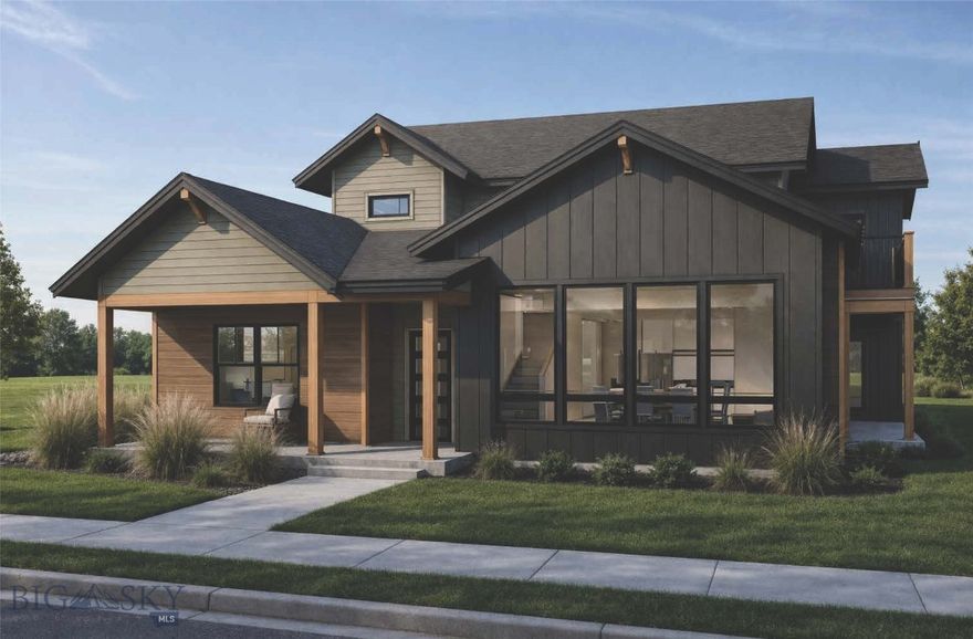 Experience the perfect blend of modern design, thoughtful functionality, and iconic Montana scenery in this stunning 4-bedroom, 3-bathroom home, offering 2,833 square feet of beautifully crafted living space.
Starting construction soon and scheduled for completion by the end of 2026, this home is designed to impress from the moment you arrive. Inside, an open-concept floor plan is filled with natural light from expansive windows, creating a bright and inviting atmosphere throughout. The chef’s kitchen is a true centerpiece, featuring quartz countertops, stainless steel appliances, and a seamless flow into the main living and dining areas—ideal for both everyday living and entertaining.
The main-level primary suite offers a private retreat with refined finishes, while a second main-level bedroom with its own bathroom provides flexibility for guests or multi-generational living. Custom tile work enhances every bathroom, and unique metal accents add a distinctive, upscale touch throughout the home. With laundry areas on both levels, convenience is built into every detail.
Outdoor living is just as impressive, with two covered patios and a second-level porch overlooking expansive open space. Take in breathtaking views of the Bridger Mountains and Spanish Peaks from multiple vantage points, all while enjoying the privacy of a fully landscaped yard that backs directly to open space.
Located near parks and schools, this property offers both tranquility and accessibility—making it an exceptional opportunity to own a brand-new home in one of Bozeman’s most desirable settings.