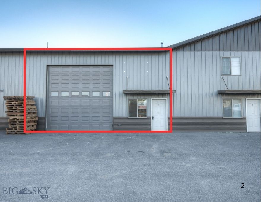 Industrial/flex condo unit available for lease in Four Corners, Montana. Located at 249 Shepherd Trail, Suite B, this ±2,135 SF space offers a functional layout well suited for a variety of industrial, warehouse, or flex uses. The unit features ±18-foot ceilings, a 14-foot grade-level overhead door, ample parking, and a fully finished restroom. Recently constructed and well maintained, the property presents in excellent condition.

Positioned just off the main Four Corners intersection, the location provides convenient access to area amenities including restaurants, fuel stations, a brewery, and a range of industrial service businesses. With access from both Homestake Drive and New Venture Drive, Shepherd Trail supports efficient truck circulation and loading. Surrounding users include contractor services, food distribution, appliance repair, and sporting goods businesses.