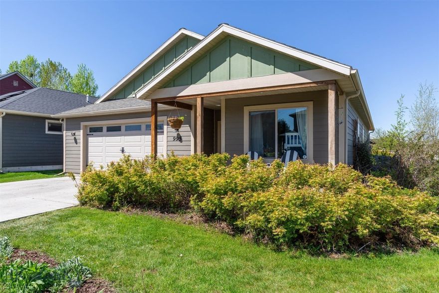 Welcome Home!  This well-appointed 1,738 sq ft single-level home offers comfortable living with thoughtful upgrades, all situated on a desirable corner lot near Oak Springs Park and the Regional Park. Designed to live large, this 3-bedroom, 2-bath home features a spacious primary suite with a private ensuite bath, along with two additional bedrooms and a shared full bath. The open living area is highlighted by an attractive stone, natural gas fireplace with thermostatic control, creating a warm and inviting focal point.  The kitchen is both stylish and functional, featuring granite countertops, a breakfast bar, a generous pantry, and new stainless LG ThinQ appliances—including a unique ice maker that produces specialty “whiskey ice balls.” A touch-activated faucet with auto shut-off adds a modern, convenient touch. A standout feature of the home is the spacious laundry and drop zone, complete with a utility sink, granite counters, tile flooring, double closet, and ample cabinetry for storage and organization. Additional highlights include gas forced air heat with central A/C, and an attached double garage with a separate door leading to the backyard. Step outside to enjoy the covered front porch, private back patio, and beautifully landscaped yard featuring native pollinator gardens, irrigation system with soaker hoses, and full privacy fencing. With its convenient location, quality finishes, and easy single-level living, this home offers the perfect blend of comfort, functionality, and lifestyle.