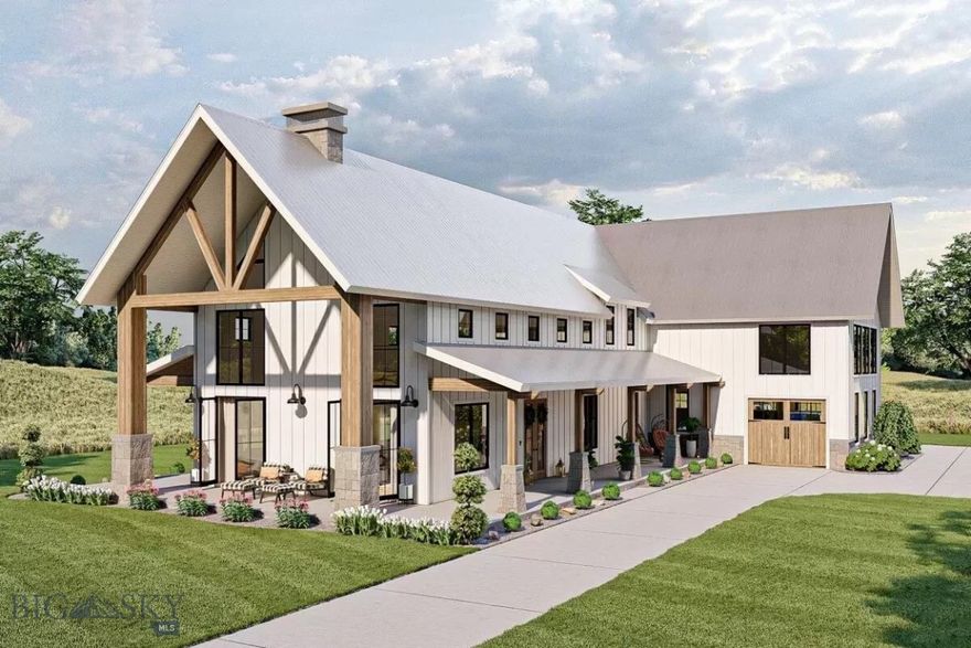 Rare custom build opportunity in Bozeman's newest luxury community, River Road Estates! Soak up the incredible 360° views and serenity of the mature trees. A local, renowned builder is ready to break ground on this beautiful 3.71 acre lot, a rarity in today's building environment. This exquisite modern farmhouse plan seamlessly blends elegance with modern comfort, as it enjoys a spacious open floor plan and convenient main floor master bedroom with en suite bathroom. Three additional bedrooms and huge bonus space upstairs create ample space for family and friends. Customize your finishes to create your ulitmate dream retreat. River Road Estates residents enjoy large lot sizes, the ability to build secondary structures like a shop or guest house (restrictions vary), as well as the ability to have up to 3 horses.  Supreme location just moments from the banks of the world-renowned Gallatin River and minutes from downtown Bozeman, Yellowstone International Airport, and all the recreational opportunities Montana is known for.