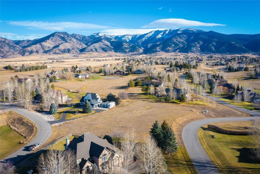 Create your experience of the Montana lifestyle on this 1.067-acre homesite in Spirit Hills Subdivision, offering sweeping views of the Bridger Mountains. One of the last vacant lots in Spirit Hills, it combines community and natural beauty with easy access to nearby trails for hiking, biking, and exploring the great outdoors. Just minutes from Bozeman’s vibrant downtown, MSU, Yellowstone Airport, and world-class skiing, fishing, and recreation, this location blends adventure with convenience. Utilities, including electric and natural gas, are to the lot. House plans and septic design can be included with purchase, providing a head start toward building your dream home in this exceptional Montana setting.