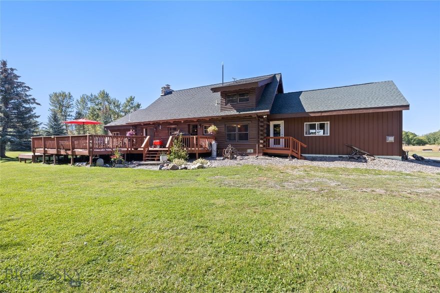 Nestled along the river on nearly 7 serene acres, this stunning Montana property offers the perfect blend of privacy, recreation, and modern comfort. Wildlife frequent the land, creating a true retreat right outside your door.
The charming log home has been thoughtfully remodeled and features 3 bedrooms, 3.5 baths, and inviting living spaces highlighted by a striking stone fireplace with a wood stove insert for efficient winter warmth. The primary suite includes an en-suite bath, private deck access, and a hot tub for relaxing under Montana’s wide-open skies. Upstairs, a versatile loft provides room for a bed, sitting area, or office, complete with its own half bath. A separate family room offers additional space for gatherings or quiet retreats.
Outside, the property is equally impressive. A two-bay shop with insulated and heated office/workspace is complemented by a lean-to for additional storage and a concrete pad with a 30-amp RV hookup. The barn provides even more storage for horses, toys, or gear. A newly established road easement ensures reliable year-round access to the property, combining convenience with the seclusion you’re looking for.
Located just a short drive from Red Lodge, you’ll have easy access to its charming downtown shops, restaurants, and year-round community events, as well as world-class skiing, hiking, and outdoor adventures on the nearby ski hill and Beartooth Mountains.
With river frontage, wide-open space, and room to roam, this property is ideal as a hunting retreat, vacation getaway, or your new full-time Montana home.
Don’t miss this rare opportunity to own a slice of Big Sky country with space to live, work, and play.