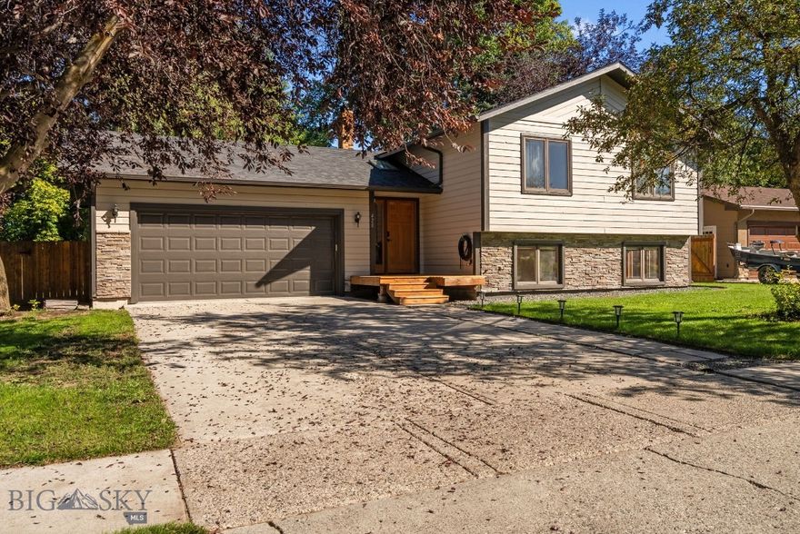 Two primary suites, a park-like backyard, and a long list of recent upgrades set this superbly located Bozeman home apart. Nestled halfway down an established avenue - known for its mature trees lining the boulevards - and bordered by Durston Ave to the North, Kirk Park to the South, and a quiet little creek running the East property line; 420 N 22nd Ave is the perfect place to call “home.” The main level welcomes you with soaring ceilings and bright, open living and dining spaces that step out to a brand-new deck overlooking a fully fenced yard shaded by a weeping willow and other towering trees along the fence line. Two bedrooms that would also function well as office space, and a full bath round out this level. 

Downstairs is where the home really surprises: not one but two primary suites. Suite #1's bathroom features a jetted soaking tub with a tiled surround, dual shower heads, tile floors, and double vanity. Suite #1's bedroom features laminate flooring, a long bank of windows, and a walk-in closet. Suite #2 offers new carpet, walk-in closet, and an oversized bath with a double vanity and an indulgent tiled walk-in shower complete with its own dual heads, bench, and a bluetooth speaker in the overhead light with wall controls - see the linked 3D virtual tour for more angles.

The upgrades continue both inside and out, including these highlights: 2025 brought interior & exterior paint, a new front door and rear slider, a new deck, refreshed front porch, new carpet and laminate flooring, and more. 2024 delivered a new roof & gutters, new skylights, updated entry/dining lighting, a stone walkway from the front porch to the sidewalk, new washer/dryer, and blackout bedroom blinds. 

Additional perks: whole-home A/C, a newly insulated oversized two-car garage with pegboard walls for your work and fencing for your pets. Wide side-yard gates flank the home, with a storage shed, and a large concrete patio pre-wired for a hot tub are all found in the backyard. If you’re after function, flexibility, and a yard made for lingering, this one checks all the boxes.

Two blocks from the intersection of 19th & Durston; ~2 miles to MSU campus; ~1.5 miles to Main St; and within steps of Kirk Park’s grassy lawns, skate park, and baseball fields. You can get just about anywhere you need to go, fast, or just take it slow at 420 N 22nd. Be sure to check out the linked 3D virtual tour and set up your showing today!