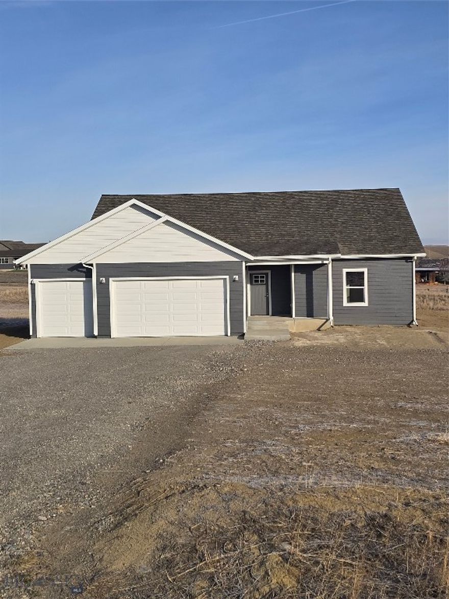 Brand new finished home on large 1.49 acre lot in a peaceful country setting! If taking your dog (or significant other) for a walk and not seeing anyone else sounds better than hustle and bustle then Westside Trails is for you! 
Come see this beautifully designed 3 bedroom, 2 bathroom home, perched on nearly an acre and a half of land that backs to open space for an even bigger feel, located in Three Forks, MT. Enjoy wide open views from your covered  back deck! The interior boasts quartz countertops, sleek laminate vinyl plank flooring, and stainless steel appliances. Enjoy peace of mind with a 1-year builder warranty, a 10-year structural warranty, and a custom water treatment and RO system included. Located in a friendly neighborhood, just a 30-minute drive to Bozeman and Canyon Ferry Lake, with Butte, Helena, and Ennis all less than an hour away. Indulge in local culinary delights with many legendary restaurants nearby. Must experience the quiet setting to appreciate it! Don’t miss out on the opportunity to own this exquisite home.