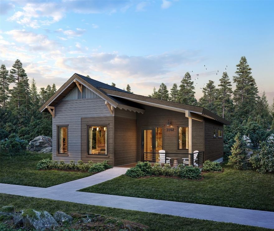 Introducing The Trailhead floor plan at Big Sky Quarry, a thoughtfully designed single-level home that blends modern mountain architecture with everyday comfort. This two bedroom, two bathroom residence spans 996 square feet and offers an efficient layout ideal for full-time living, mountain getaways, or workforce housing.

The open living, dining, and kitchen area creates a bright and welcoming gathering space, while the Rooted Light design palette pairs warm natural textures with clean, contemporary finishes inspired by the surrounding Montana landscape.

Two well-appointed bedrooms provide comfortable accommodations, and the single-story layout offers convenient, easy living with an efficient use of space.

The property includes an oversized one car detached garage, providing practical storage for vehicles, outdoor equipment, and everyday gear.

Located within Big Sky Quarry, homeowners enjoy a connected, trail-forward lifestyle with access to outdoor recreation and a growing mixed-use community designed to support everyday living in Big Sky. This unit is deed restricted- please contact listing agent for more details.