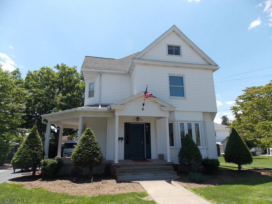 What a great house in the Borough of Bellwood.  Gather with friends in the eat in kitchen or fire up the grill for dinner out on the patio and fenced in yard.  Hardwood floors add to the charm of this lovely home.  The kitchen has been updated and has beautiful granite countertops & stainless appliances.  The  1/2 bath has been totally redone and is now a 3/4 bath. The kids will love the finished third floor which is big enough for 2 or 3 kids.  Great home to entertain with both a family room and living room. eat in kitchen and dinning room. This home has tons of storage, lots of buildins and a 2 car garage as well.  Don't wait to give us a call and schedule a showing.