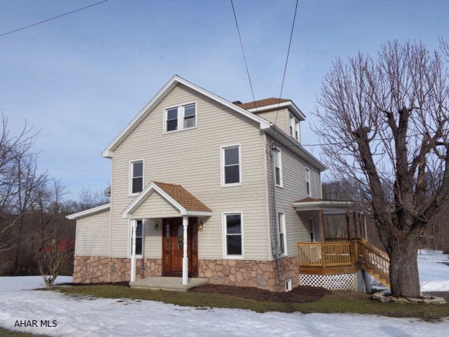 Fantastic 3BR, 2BA home with a nice wrap around porch on 2.6 acres. New carpet, freshly painted, new bathroom, all new stainless steel appliances, updated electrical wiring. Hardwood floor staircase. 1st floor laundry. Master bedroom has his + her closets. This home qualifies for a Rural Housing USDA loan.