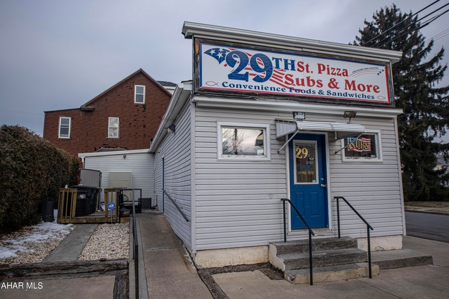 A unique opportunity to acquire an iconic and highly successful restaurant in Altoona - 'The Original 29th Street Pizza Subs & More'. A true gem in the community, this family-owned business has been pleasing customers for over 19 years. The Famous Altoona Sicilian Pizza, Cheese Steaks, Attaboy Subs & so much more has gone viral and they have since had curious travelers drop by from all over the country to add to their 'pizza slice bucket list.' The menu that has a cult like following that will provide a new owner not only a reputable brand but an operation that is poised for growth.

 A perfect location near the Mansion Park Area, this restaurant has a loyal customer base, strong brand recognition, and a proven business model that will offer a rewarding business opportunity. The purchase includes real estate, all equipment, and inventory.  Owners have agreed to stay on to ensure a smooth transition. Additional time is available and can be negotiated.

 Growth Insight: Opportunity for additional business with increased hours on the weekend and through the week, along with a focus on delivery, catering, and corporate opportunities in the area will increase future revenue.