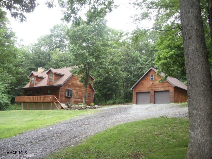 Private Setting! Beautiful 2-story cedar-sided home on 3.326 acres with spectacular mountian view. Spacious modern kitchen, 1st floor master bedroom suite, covered front porch plus nice rear deck, and two car garage with loft storage above.  #J-140