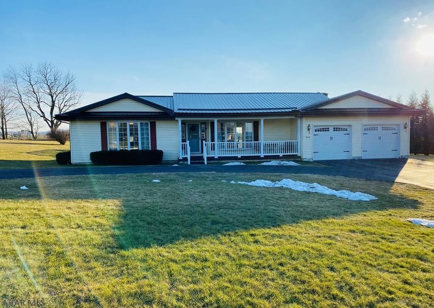 One Story on over 1 acre.  This home has been updated including:  New Roof,  New Floors,  Remodeled Bathrooms, New bathroom in basement, Ceiling Fans added, Central A/C added, New Garage Doors,  Inground Pool filled in.  Above Ground pool stays. Basement finished,  This home is located near Ritchey's Dairy in Martinsburg off of the main road offering privacy and the feeling of being on acres with rolling views.  Spring Cove School District.   PICTURES WILL BE ON THIS AFTERNOON