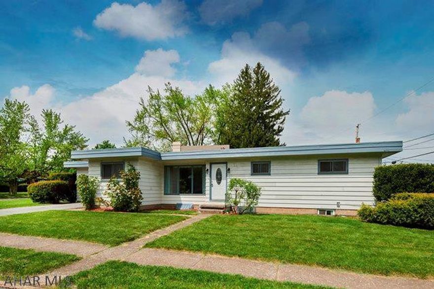 OPEN HOUSE SUN, JUNE 28TH FROM NOON UNTIL 1:30PM hosted by Brock Link.  Located one block from Penn State Altoona Campus, student rental permitted up to 5 students. Great investment to add to your portfolio or invest to ease housing costs while your student(s) attend college. This 3 bedroom, 1 bath ranch delivers hardwood floors, updated kitchen, living room, dining room with built-in corner hutch, charming arched doorways & a covered patio. Added bonuses include a full unfinished basement, natural gas forced air heat, attached garage & a small low maintenance yard. Vacant & ready to go!
