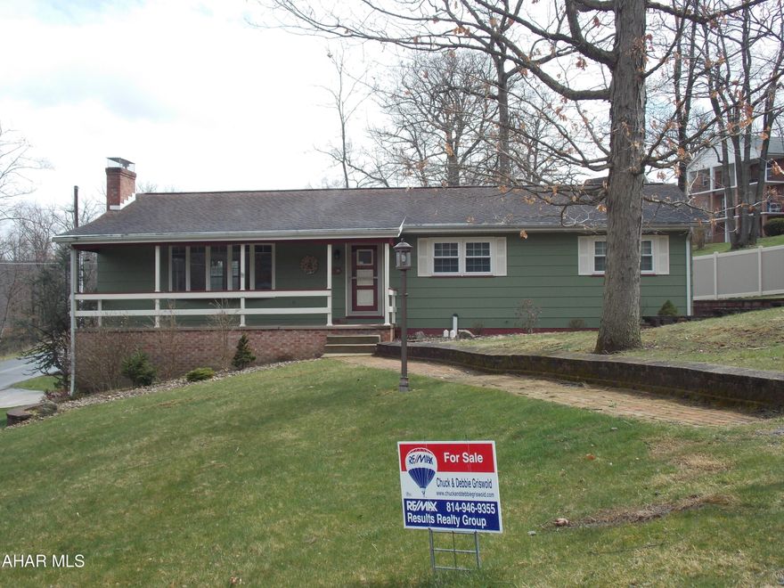 DRASTICALLY REDUCED!!!  NEW PRICE $249,900!! 
Priced well below a recent appraisal!

Welcome to this well maintained ranch home in the lovely Beverly Hills section of Altoona, Logan Twp. As you walk in the front door, the first thing you will notice is the beautiful sandstone wood burning fireplace and the hardwood floors in both the living room and the dining room. The owner just had the wallpaper boarder removed from the LR and DR and both rooms had the walls and ceiling freshly painted. The living room opens to the dining room and they both have new bay windows to bring in lots of light and offer great views. The kitchen has been updated and has new patio doors to the decks and heated pool. There is an awning for the deck that is stored at Lingenfelter's in Duncansville and they put it up every year and take it down in the late fall. The seller is leaving the kitchen/table bar that has extra storage on one side and an extra  leaf for added seating. The bar stools stay too. There is also a pantry in the kitchen that gives plenty of storage for food or small appliances.
All of the bedrooms have hardwood floors and nice sized closets. Both of the bathrooms have been updated with the master bath having a shower and the hall bath has a tub/shower combo.
The basement has a large finished area for family fun and an extra bonus room that is used as a fourth bedroom but can be an office, playroom, craft room or what ever your family needs it to be. The large laundry room has a closet for storage and the washer/dryer and freezer stay.
Outside you will find a large deck with an awning off of the kitchen for picnics and an attached deck around the pool for lots of summer fun.  The vinyl fence was just added last summer for privacy. There is plenty of off street parking for family and friends that come by for a swim or hollidays. The coverd front porch is a great place to relax after a long day.  The single garage is very deep and can hold two cars end on end. There is plenty of storage and room for a workshop in the back of the garage.
This home is very close to Penn State Altoona, the Altoona hospital and Juniata Gap Elementary school. Beverly Hills is a very nice neighborhood in the Logan TWP area of Altoona. 
The seller mistakenly stated in the Seller Disclosure that the roof was put on in 1965 and on another place she stated 1979.  We found paperwork stating the roof was put on in spring  of 2003 using 30 year shingles.  The roof is in excellent shape.  
Schedule a showing today!