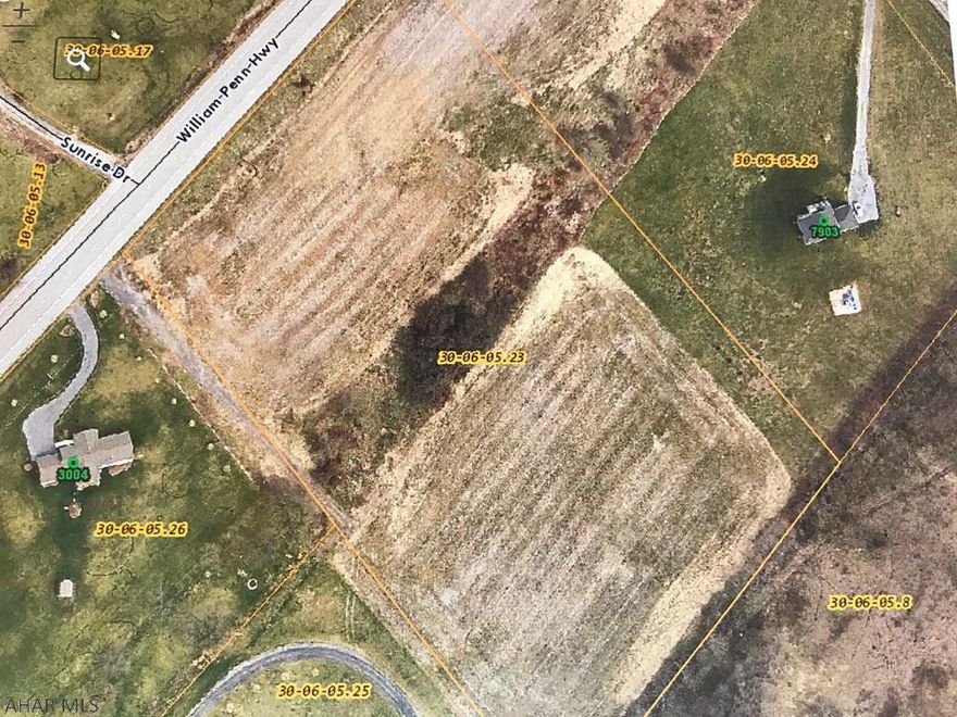 Vacant ground off of Rt 22, large lot. The small row of trees splits the property almost in halfway. Rough drive way already cut in. There was a perc test done on the property. Owner is checking to see if that perc test is still valid. It was for a conventional system. No zoning. Deed restrictions have expired.