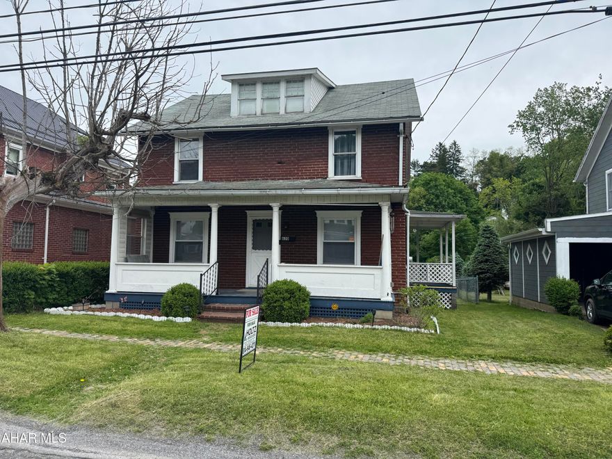 Two story 3 bedroom home featuring nicely remodeled kitchen with appliances, formal dining room, living room and den. All rooms are updated including carpeting. Second floor bath and walk in closet.  Front and side porches and large fenced in rear yard. Off street parking for 2 cars. 100 amp breakers and oil hw heat. Great home for the $$.