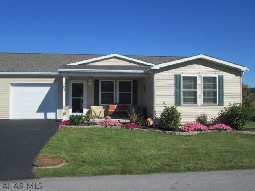 55+ planned community in Hollidaysburg, Frankstown Twsp. This resale is better than new, because the current owner paid $10,637 in additional upgrades and then added more!! Other upgrades include walk-in jacuzzi tub, new rear patio, upgraded electronic air cleaner for furnace and interior just freshly painted by a top painter in the area. Owner relocating.