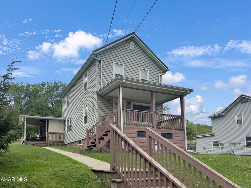 Welcome to 322 Main Street, located within the highly sought-after Blacklick Valley School District. This beautifully maintained home sits on three generous lots & has been lovingly cared for over the years. As you step through the front door, you'll be welcomed by a spacious living room that seamlessly flows into the dining room. The large eat-in kitchen is perfect for family gatherings, & the updated full bathroom adds a modern touch. Conveniently located on the main floor, you will also find a laundry area for added ease. Upstairs, you'll discover three well-proportioned bedrooms, providing ample space for relaxation. Although the basement is currently unfinished, it offers excellent storage opportunities. The exterior is equally impressive, featuring three expansive lots, inviting front & side covered porches, off-street parking, a shed, & a durable metal roof. This property truly offers a blend of charm & functionality. Don't miss out, call today to schedule your showing!