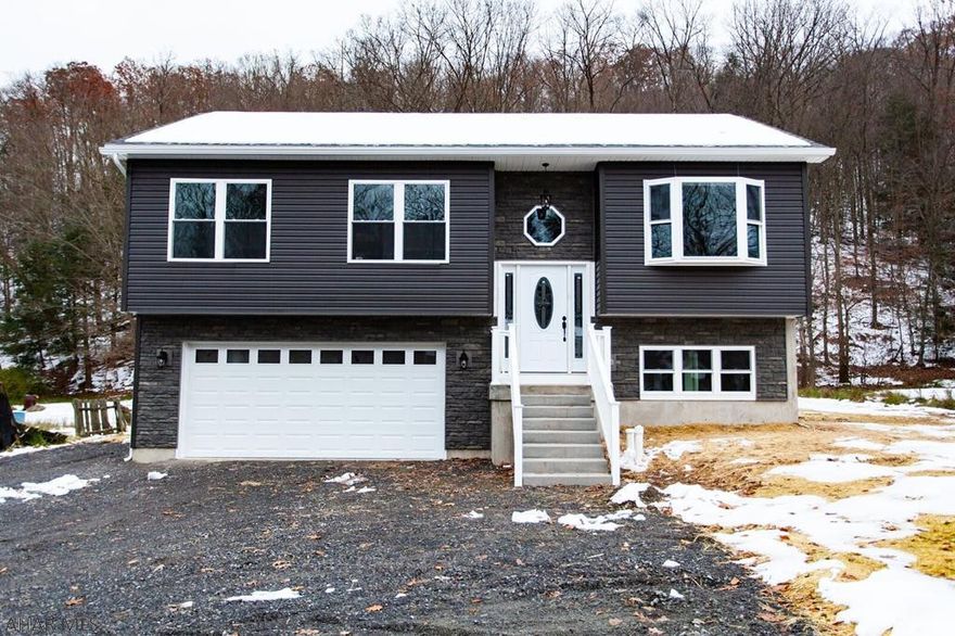 Wow, Location, Location, Location!!! Beautiful, New Construction on a double lot, 3 bedroom, 3 full bath house located in a great area with woods backing up to the property. Cathedral ceiling in the living room, dining room and kitchen, Central Air, New Appliances come with the house, Two car garage built into the basement, Covered porch, finished family room in basement, additional utility hook ups. Make this house your home!!! Fresh, Clean, New, Strongly built, large yard. Taxes to be assessed.