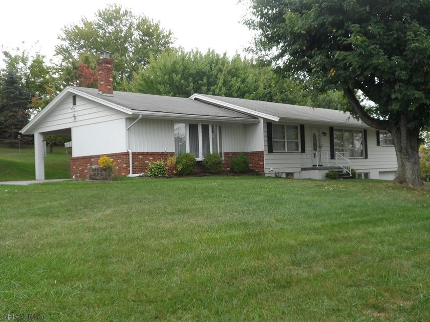 Country living in the city!  This spacious 3 bedroom, 1 1/2 bath ranch on nice 1 acre manicured lot.  Home offers spacious rooms, eat in kitchen with all appliances, first floor family room with wood burner, lots of storage, large bonus room in basement for entertaining, 2 sheds, and a play house too!