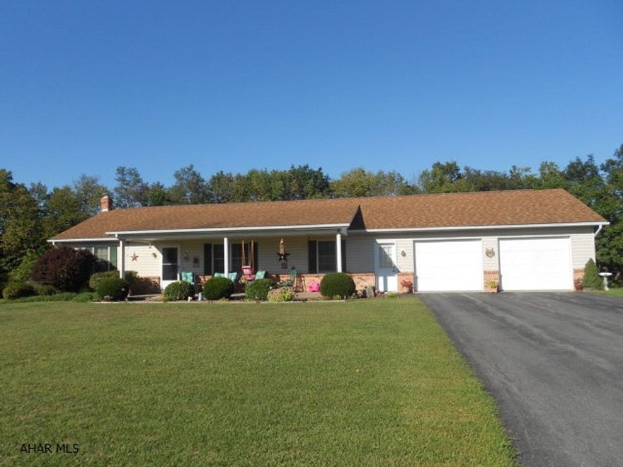 Location is everything with this one story ranch home on 0.976 acres. The Juniata River flows in the back of the property yet property is not in a flood zone! Whole home has been painted, new carpeting, new kitchen countertops with new appliances, washer, dryer and hot water heater. Brand new Trex deck added with vinyl railing for easy maintenance. Three bedroom and two full baths with full basement completely finished. The basement boasts new carpet and 2 units on the wall for air conditioning/heat/humidifier for full efficiency! 28 x 28 2 car attached garage completes this home.