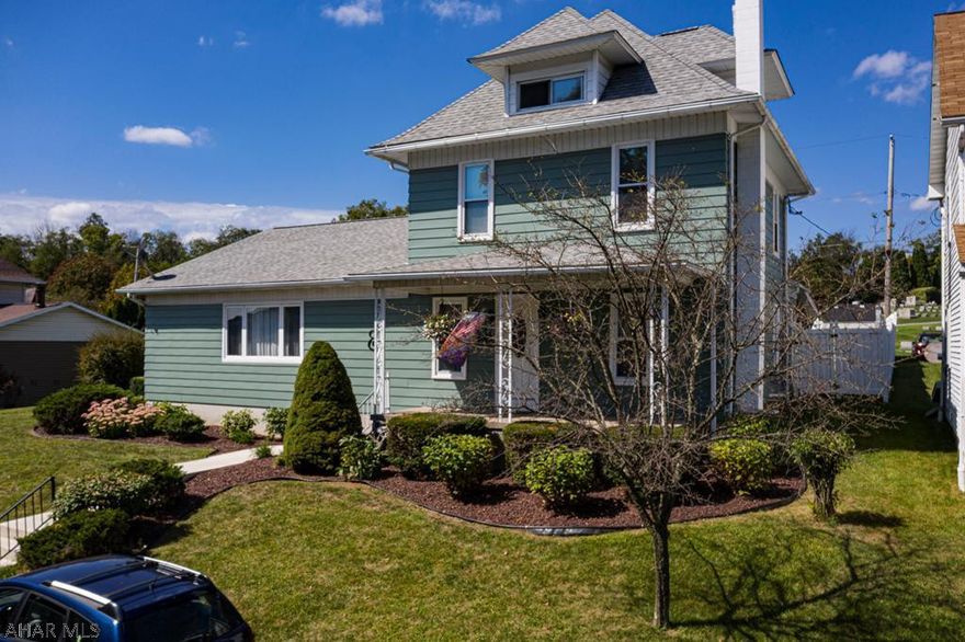 Welcome to your dream home! Beautifully Improved & Maintained!! Move-In Condition!! Heated in-ground pool! Recent hardwood and tile floors; huge family room addn w/natural gas fireplace,2ceiling fans, wet bar that seats five; updated kitchen; laundry rm.off kitchen; huge screened 3-season room with ceiling fan--step out to in-ground heated pool, pool house w/1/2 bath;PVC privacy fence w/gates to front yard,side yard & from back yard to street(extra parking);2 sheds; 2 bdrms & full bath on 1st floor; 3 bdrms & full bath on 2nd floor. Full unfinished walk-up attic with large closet could be finished into 6th bedroom. Gas furnace is 97% efficient--low heating bills. 9 ceiling fans.  Space to add a garage in back yard where sheds are now.