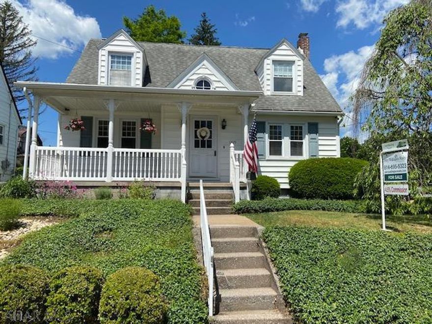 Enjoy sitting on the front porch watching the world go by?  Don't miss this move-in ready house just waiting for you to call HOME.  This lovely and inviting Cape Cod home has charming curb appeal.  And it has been well maintained during current ownership.  3 bedroom, 1 3/4 bath house is located just minutes from downtown Tyrone in a nice Tyrone location.  Natural gas heat and thermopane windows make it energy efficient.  The cozy eat-in kitchen has plenty of natural light.  A secluded vinyl fenced back yard includes a covered deck and brick patio.  First floor laundry room adds a significant convenience factor. And the master bedroom  can be used as a large family room.