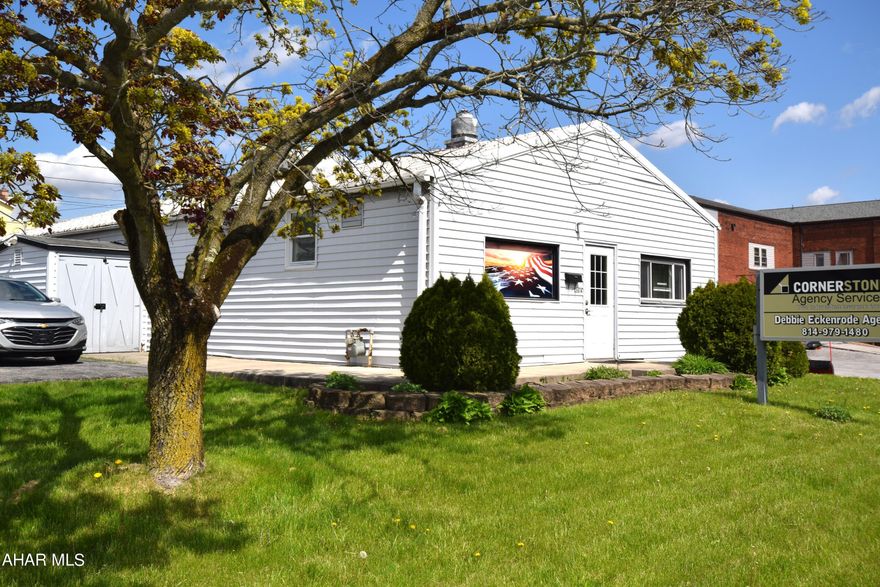 Totally remodeled and ready to move right in and open for business.   Waiting area, large open office space, and multiple smaller offices.  Half bath, kitchenette.    Large asphalt parking lot and two storage sheds.   Perfect space for any office, retail,  or other small business.