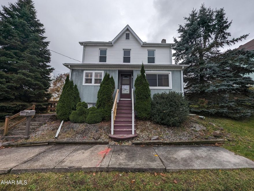 Altoona area 2 story vinyl home features spacious living room, formal dining room,  first floor laundry/half bath. 2 bedrooms and large bath upstairs. Enclosed porch, covered patio and storage shed. Property sold AS-IS. Seller will make no repairs. Offers must be submitted through HUD approved broker. Buyer pays both transfer taxes. Exclusive Agency. Equal Housing Opportunity. www.HUDHomestore.com.