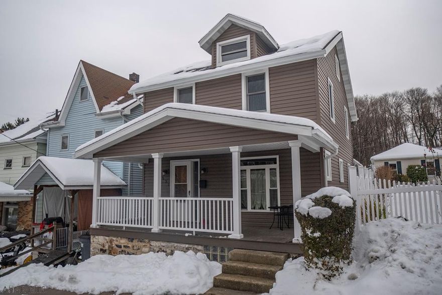 Completely move in ready four bedroom, two bathroom home. The first floor features a living room, beautifully updated kitchen, spacious dining room and a family room with a large skylight that allows plenty of natural light. There is a spare room off of the kitchen, perfect for additional storage. The first floor also features a full bathroom with first floor laundry. This home has new siding, furnace, AC, roof, deck, porch, electric, plumbing and outdoor concrete. Upstairs you will find three bedrooms and an updated full bath. Attic could be used as 4th bedroom or for storage. Outdoors you will find a fenced in yard and off street parking behind the house. Dont miss out on the chance to call this yours!