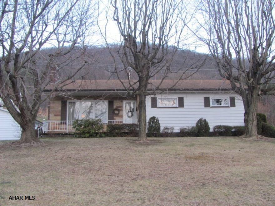 3Br rancher on large corner lot in very quiet neighborhood. Located close to schools and shopping. This home is located only 8 minutes from Weavers Falls boat launch and is only 15 -20  minutes from Lake Raystown resort. The local area is great for fishing, hunting and many other outdoor activities. The property is large enough to park your boat or RV/camper and would make a great second home for weekend getaways and family recreation. This home is move in ready with a finished basement area, a large heated garage a tool shed, newer windows. The exterior of the house is brick and vinyl siding and includes a covered porch in both the front and back. Both the interior and exterior of the house has been well maintained.