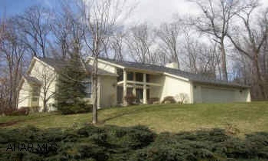 CONTEMPORARY HOME LOCATED ON A BEAUTIFUL WOODED LOT IN ELMWOOD. MASTER SUITE WITH JACUZZI, SKYLIGHT AND SEP. SHOWER. LARGE KITCHEN WITH SEP. EATING AREA.