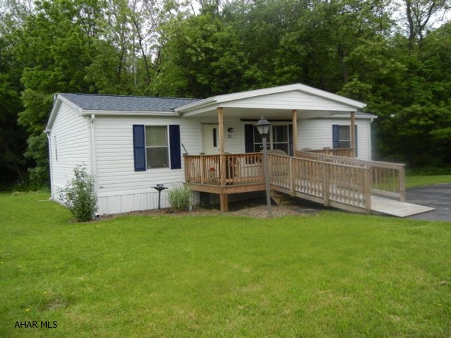 3BR, 2BA, 24x40 mobile home on rented lot.  E-I kitchen, Central AC, Large deck and front porch.  All appliances included.  Water, sewer, trash & snow removal included in lot fee.