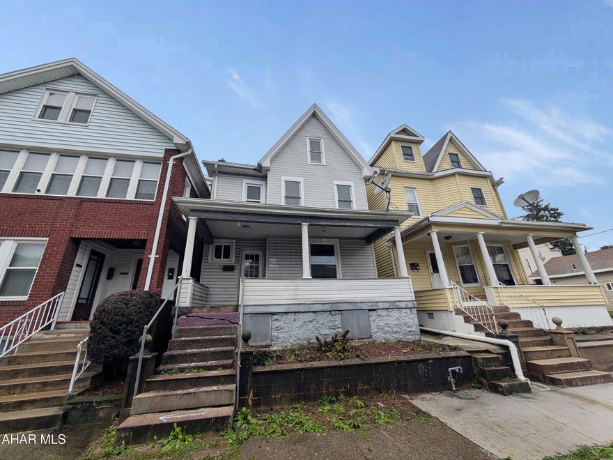 Altoona 2 story home is perfect for investors or handypersons. Features living room, formal dining room, kitchen plus 3 bedrooms, 1 bath upstairs. Attic w/ walk-up stairs for storage. Fenced rear yard with concrete patio plus covered front porch. AS-IS sale, seller will make no repairs.