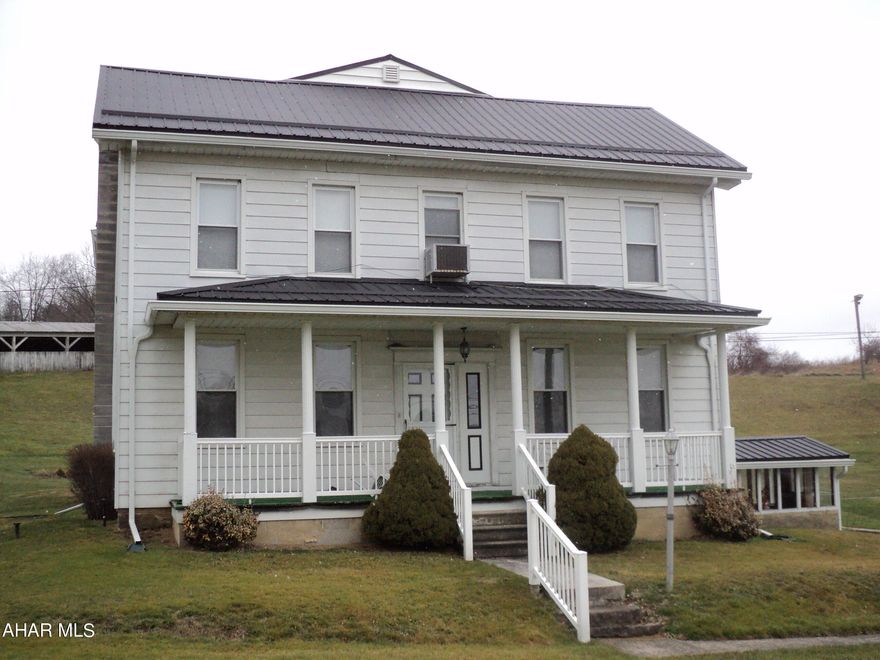 Sitting on 1.33 acres this older home has plenty of room for the family but also as a bed and breakfast as the property is zoned commercial. The home has large rooms with high ceilings.  Newer roof, water heater and oil-fired boiler.  This property does not come without some need for rehab.  There are three outbuildings for your storage needs. 20x20, 16x30 & 14x16. House is currently on a shared well however city water line; runs across front of property.  The 2nd floor hallway and bath are heated none of the bedrooms have a direct heat source.
The shared well is located on the property to the side of the patio identified as the small tile building it also serves the seller/executors residence.  The seller/executor would prefer to continue to use the well with the use and access to same written into the deed at time of sale.  
There is a sump pump. Lots of potential in a country setting.