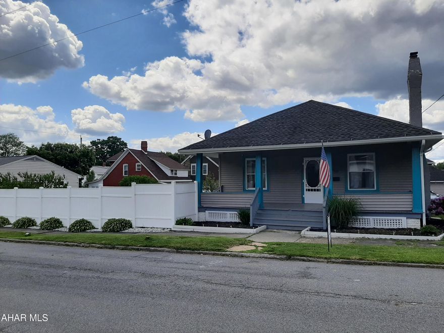 This home is cute as a button!! Located on a flat corner lot in Cresson Borough. Large flat fenced in yard. Beautiful front porch and large back deck for entertaining. Two car detached garage with new windows, new doors, and a new roof. New concrete parking pad and sidewalk that lead you into the beautifully landscaped backyard. Inside the front door the living room welcomes you to sit and enjoy the gas fireplace. Plenty of space in the dining room that is open to the brand new kitchen. The laundry/pantry area is just on the other side of the kitchen. The main living area is open from front to back with two mini splits to keep it cool. The main floor also offers the very large primary bedroom with two custom closet systems and sconce lighting. The second bedroom offers nice sized closet and large windows. There is also attic walk up access from this room. The attic can be used for storage, gaming room, office or whatever you choose. Call for your tour before this one is gone!