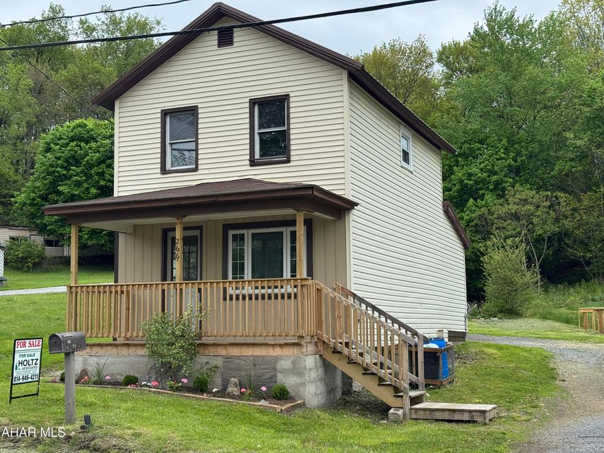 Remodeled two story vinyl sided home featuring 2 bedrooms, modern eat in  kitchen, living room and 3/4 bath. Laminate flooring. New roof. Move in ready!