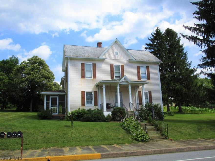 $68,900.00 - NEW PRICE - MOTIVATED SELLERS! Lg. kitchen/center island/breakfast bar. Family rm. or 1st floor BR w/ en suite, 3/4 bath.  "Era" staircase & woodwork on 1st floor.  1st floor replace. windows.  Screen.-in porch.  Large, 3-bay detach. garage w/ 3-yr. old shingle roof & full basement w/ workshop (interior stairs to upper garage level).  Large lot - extends from Cortland Dr./PA 96 to alley.  Underground drain & clean-out on prop to drain runoff from neighboring props on other side of alley (runs underground thru this prop then under Cortland Dr./PA 96).  Fireplace unused for 28+-yrs.  Age & GLA approximate.  C.R.A.M.J.A. sewer.  Penelec electric.  Repairs & TLC will turn this into a showplace! Being sold AS-IS.
