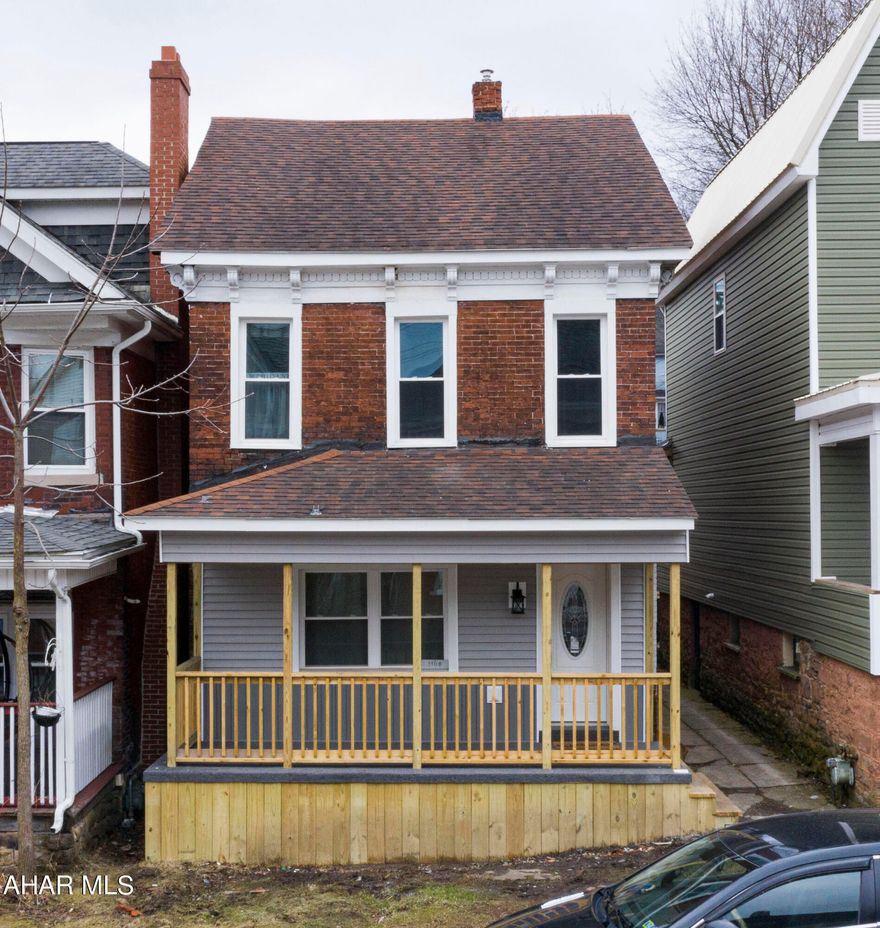 Completely remodeled 2.5 story home located in the fairview area of Altoona.  Everything in this home has been remodeled with great attention to detail.  The first floor boasts 9 ft ceilings in the kitchen and dining areas.  The kitchen has beautiful white cabinets with granite countertops.  The home has vinyl plank flooring and recessed lighting throughout.  the second floor has a full bath and 3 bedrooms.  The primary bedroom has an en-suite half bath.  The third floor is perfect to be used as a 4th bedroom. There is an alley behind the house that provides access to the property that could be used for off-street parking.  Red lines on aerial photo show approx lot lines and should not be relied upon for exact property lines.