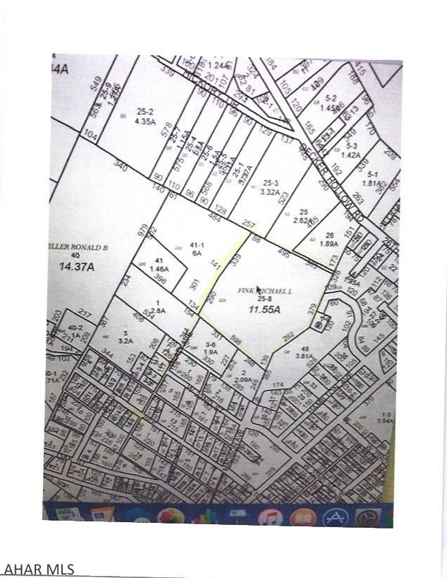 PLEASE BE RESPECTFUL OF NEIGHBORS AND DONOT DRIVE FAST ON LANE!  Very secluded 11.5 ac in Snyder Twp - This would make a great building site.  Public water, CLEAN and GREEN Eligible ... but sewer connection from Tyrone Borough at corner of W 21st Glad Ave. (possibility of running it in) Prior farmhouse burned down - oversized metal garage still there.  No sign currently.