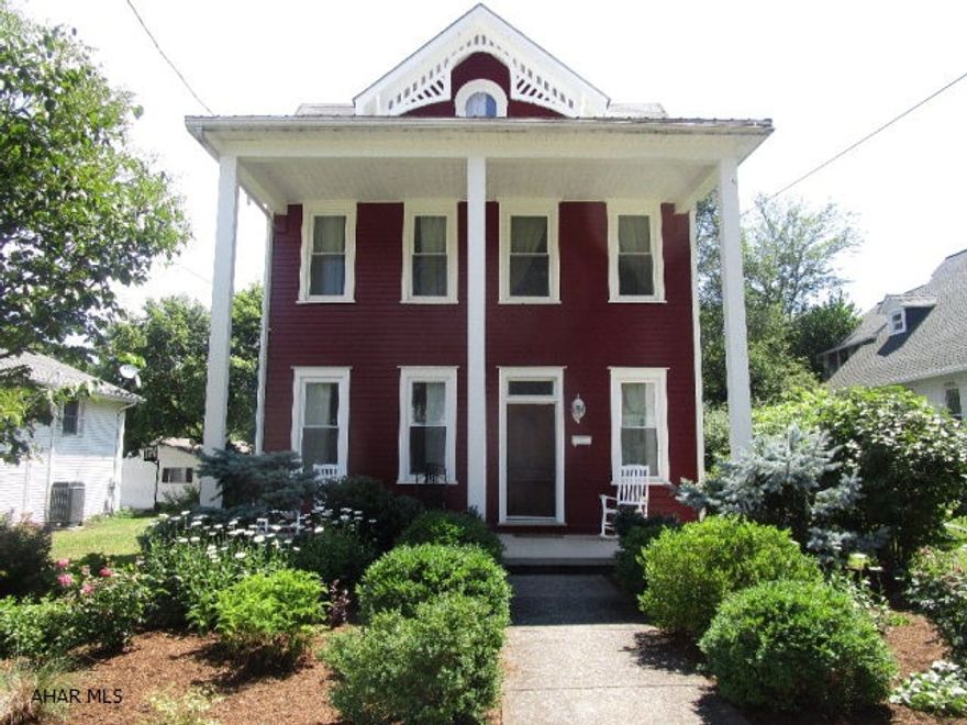 This home offers timeless elegance!!  The interior features a light & airy living room with cherry hardwood floors, kitchen with new maple cabinets, stainless appliances and eat-in area and dining room with cherry floors.  Shaker style staircase leading to the second level that with 3-bedrooms and 1-bath.  Remodeled bath offers a subway tile surround, vanity w/ granite counter and a ceramic tile floor.  Completely finished third level with a heated bonus room.  Full walk-out basement, new oil hw furnace and 100-amp electric.  Relax on the two-story plantation style front porch or the large rear covered porch.  This home has been updated throughout and is very, very well maintained.  Just a short walk to the Elks Country Club, Omni Bedford Springs Resort or Downtown Bedford.