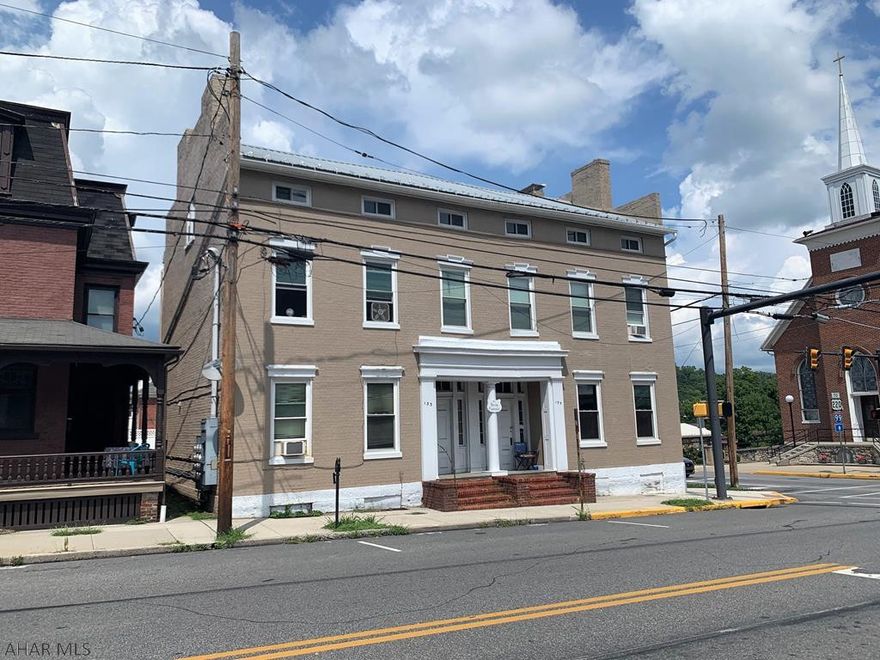 Nine-unit apartment building in the heart of downtown Bedford! Five, one bedroom units, Two, 2 bedroom units and two efficiencies. All electric services and meters updated 2014 and all are separate. Gas hot water heat in front units and hall areas that is not separated, and electric baseboard heat in rear units. Water/sewer not currently separated and on the owner's meter. Updated roof and windows. Solid brick building with a super location close to all downtown restaurants and shops. Could also be office space on the main level with apartments above. Great investment opportunity!!