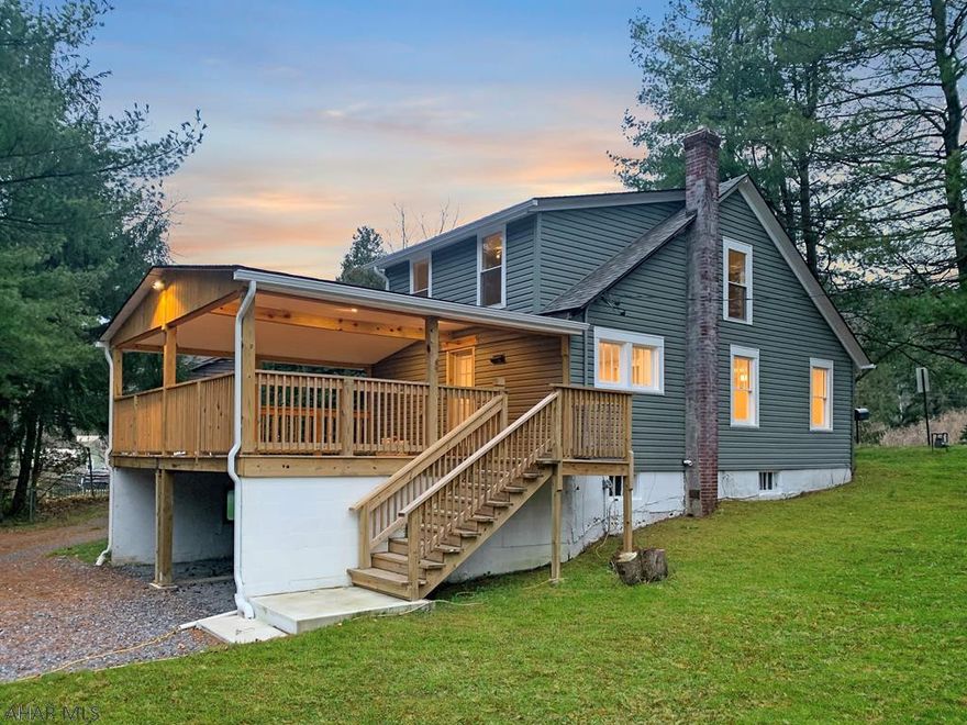 Completely renovated home off Juniata Gap Road situated on a private wooded lot with stream in the back. Bright kitchen with recessed lighting, white cabinets and new stainless appliances.  Well-lit dining room open to kitchen with built-in shelves. Living room is surrounded by windows on three sides and open to the foyer and spacious full bath. Upstairs you will find another full bath and three bedrooms - one featuring a barn door and walk-in closet. Outside enjoy the privacy and the stream while entertaining on the large covered back deck. Check out our 3D virtual tour and schedule your showing today!