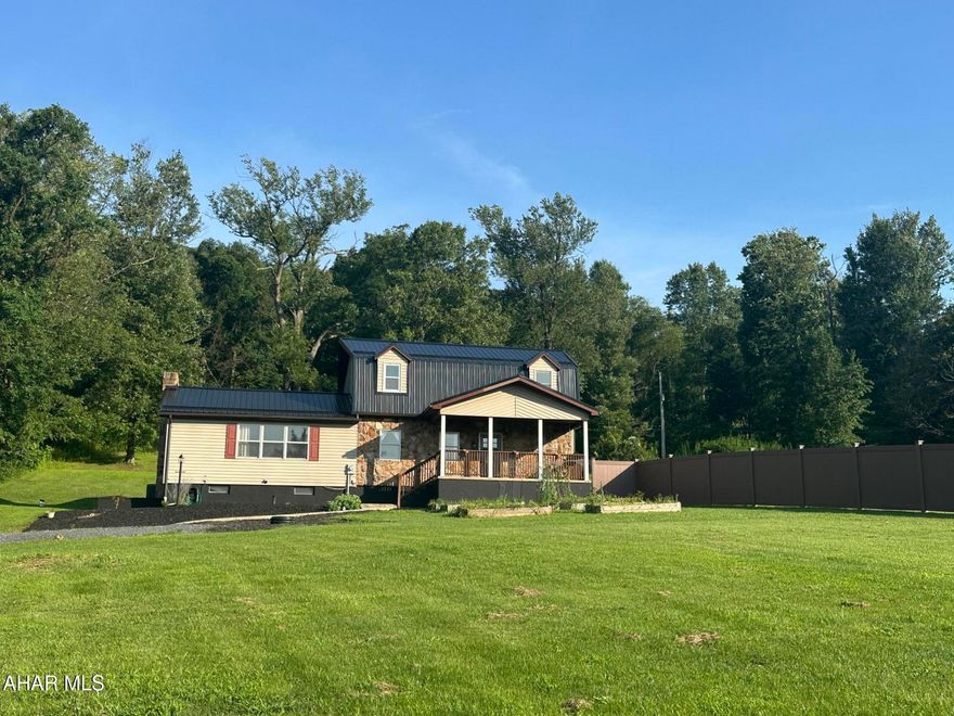 Country setting for this four bedroom 2 bath home situated on 1.08 acres with a privacy fence already installed. First floor primary bedroom with a large walk-in closet.  So many major upgrades have already been made to this home in the past couple years  including a new metal roof, furnace, A/C Heat pump, water heater, water softener, skylights, well pump, fence, & dishwasher. Basement with a walk out entrance. Large shed included.