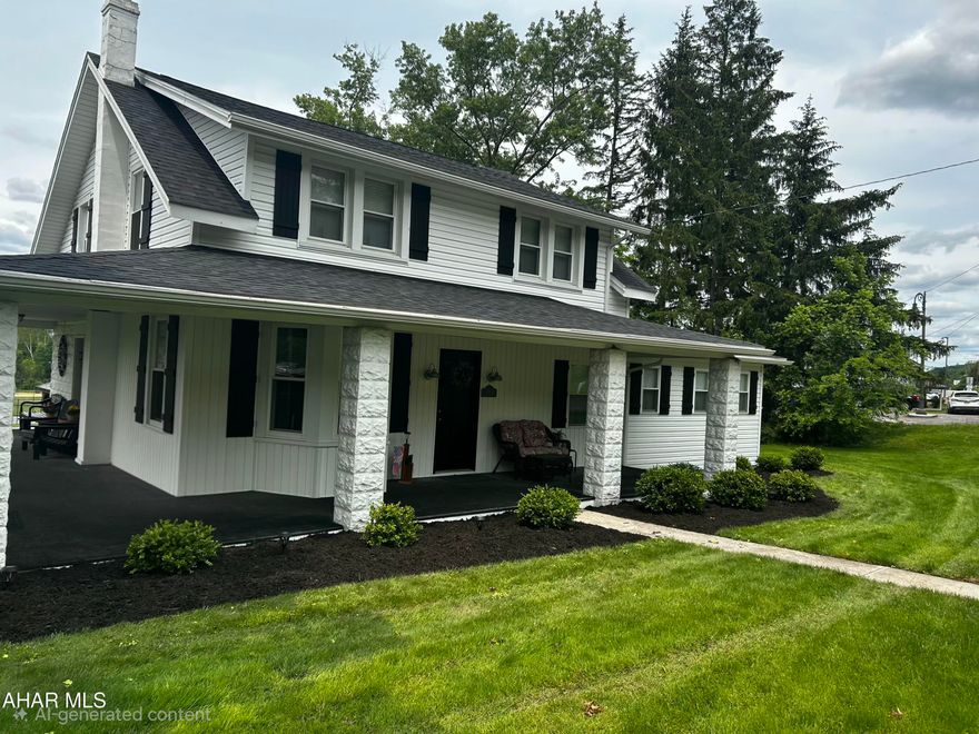 Talk about move in ready, this home is absolutely perfection from top to bottom. The  wrap around porch is something to see, with a beautifully land scaped  half acre yard.  Your out door oasis  with a fire pit and gazebo awaits just in  time for summer entertaining.
The kitchen says welcome home as you  enter the side door. Just off the kitchen is the first floor laundry with tons of cabinet and storage space through  out the entire home. 
Beautiful dining room and  family room with a gorgeous propane fire place with remote start. Just off the dining room is a second living room, so let the family spread out and relax. Full bath off the family room.
The second floor has 4 bedrooms and a full bath , the hard wood floors throughout  this home are one of a kind, also lots of natural light .
The basement has a workshop,  furnace room with storage. The man cave features a tap system, again this is where the party begins!! Also a  full new bath with custom barn doors. 
All this and only 3 minutes to I 99, next to the school and all the sporting events at Claysburg are in  your back yard!!!