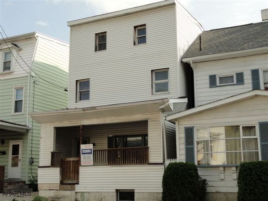 5 Bedrooms, 3 Story with Bedroom, Bathroom, and Laundry on 1st floor.  Large 2 car detached garage.  New windows and siding.Needs TLC and at this price could be a real gem.