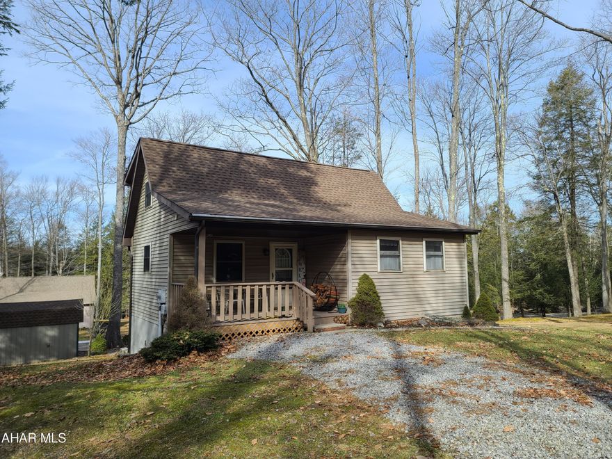 Cozy little cabin on 2 lots inside Glendale Yearound. 2 bedrooms with 2 bathrooms. Wood burner in living room. Finished room in walkout basement. Fully furnished and ready to use. 
Small pavilion to park your car or picnic in. New roof on house and shed in 2020. Glendale Yearound is a gated community located minutes from Glendale Lake and Prince Gallitzin State Park.