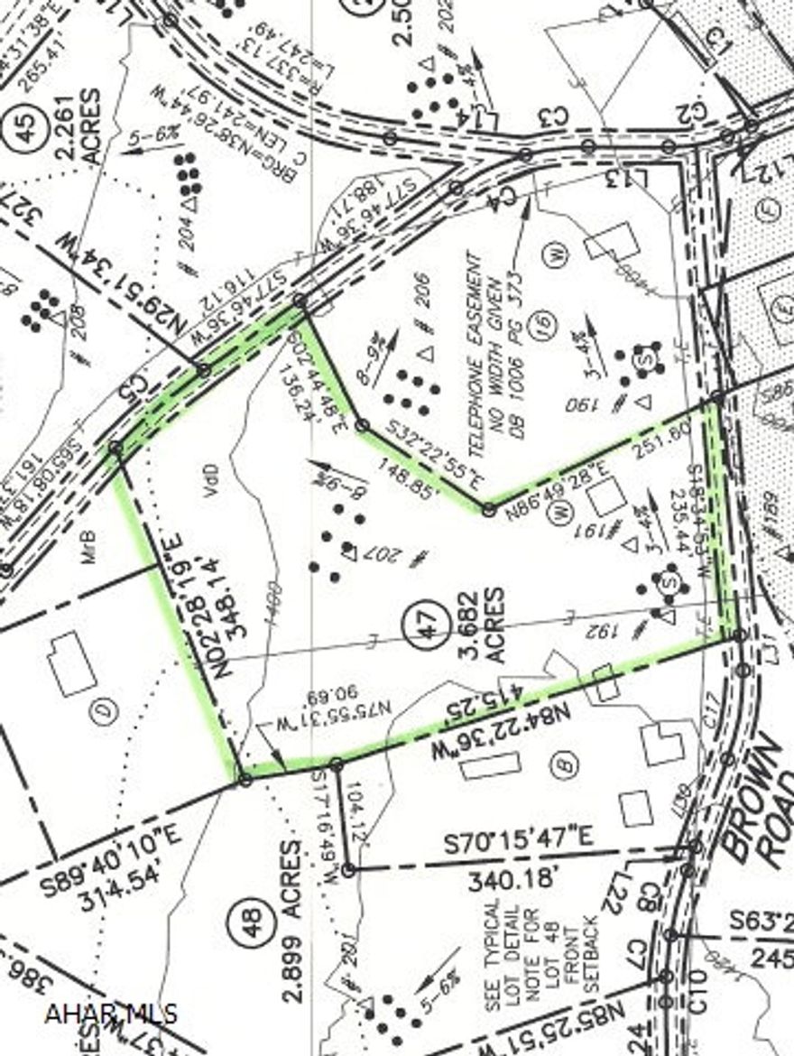 Lot # 47 Wooded, perc tested, TWP road frontage. Buyer to drill well and install septic system. Seller WILL ALLOW SINGLE OR DOUBLE WIDE MOBILE HOMES ON THIS LOT.  From Hollidaysburg take US22 E to Frankstown turn onto Reservoir RD then immediate L onto Locke Mtn RD travel 6 mile to stop sign turn R then L onto Royer RD go .8 mile stop sign turn R onto Mines Lane lot on Left before church. Call office for deed restrictions and map.