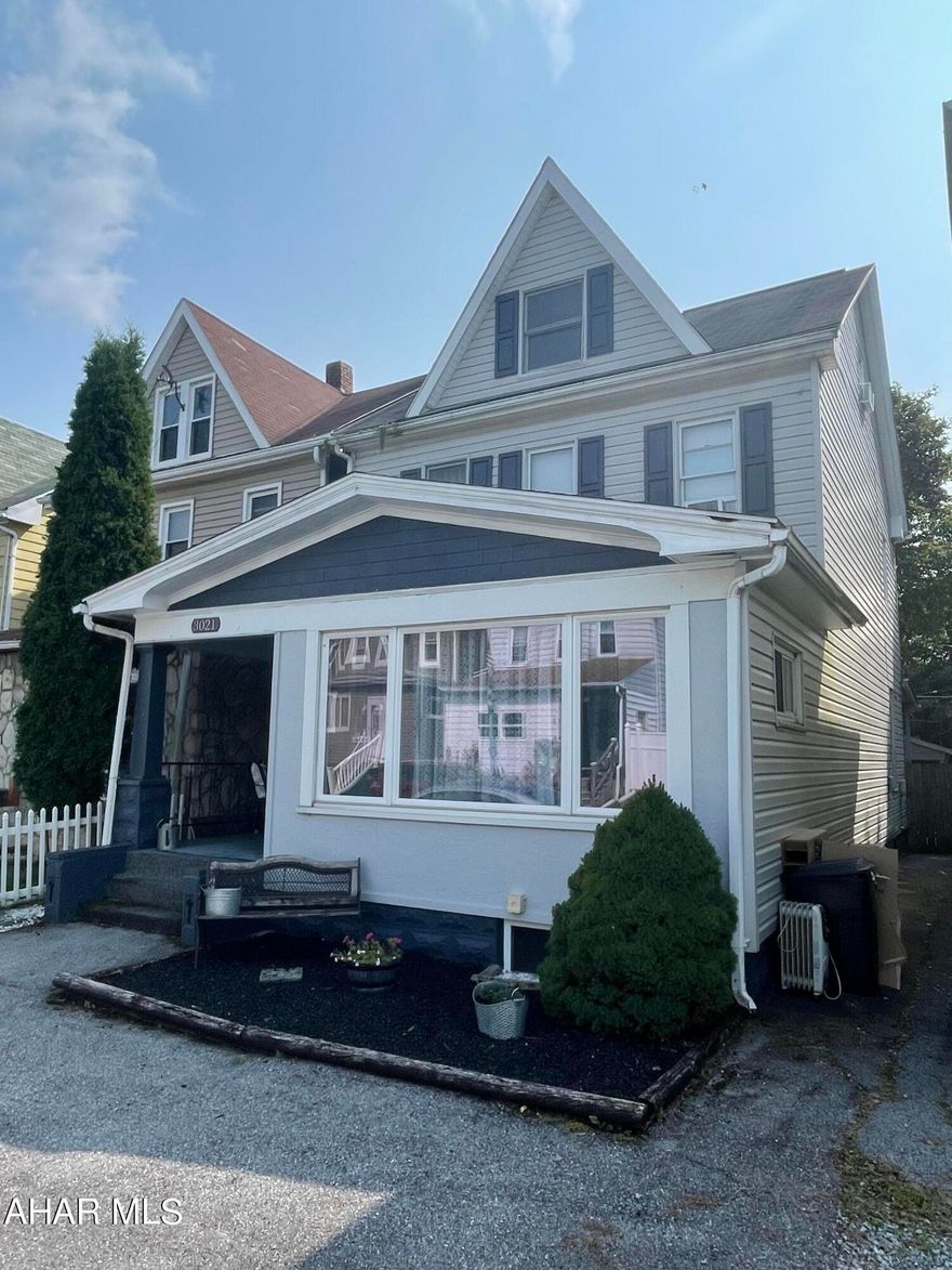 This well maintained home has an amazing first floor layout great for entertaining friends and family. Walk in and hang your coat in the foyer, nice size living room that can accommodate large furniture pieces.  There is A bonus space off of the living room that The current owner is using as an office. The dining room allows for a large table for all your guests.  There is plenty of cabinet space in the kitchen for storage. The second floor has two bedrooms and a very large bathroom with laundry area.  The finished attic is currently used as a flex space with guest room.  You can relax on the front porch or grill outback on the covered deck.  The yard is fenced has a shed and a carport for offstreet parking.