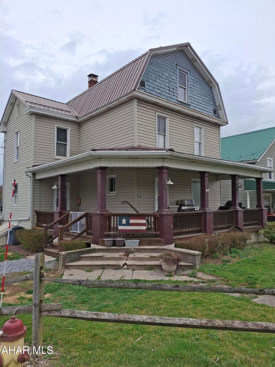 MOVITATED SELLER ....If your looking for a 4 bedroom home in Hollidaysburg Scool District  I have the home for you. 636 S Logan Blvd is a 2 story home  with vinyl siding, metal roof and  wrap around front porch. As you enter in the home to the large mud room that has 1/2 bath and storage , continue to the eat in  kitchen with honey oak cabinets  and then on to the living room , the linoleum flr that looks like real wood flows nicely through the whole 1st floor. The 2nd flr has Laundry room , 2 bedroom w/ carpet and a full bath  3rd floor has 2 bedrooms with carpets and closets. The house was built in 1900 but owner has made many updates in the past 23 years. This home is waiting for you to be its new 
 family to make new memories in it. Call today for a showing  Listed for $198000