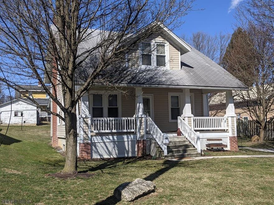 Excellent location. Energy efficient. Completely updated, 4 bedroom, 1.5 bath cape cod home in beautiful, historical downtown Bedford. Main level bedroom and half bath off the living room, original oak floors and trim and entire home is newly updated. Ceramic tile kitchen with pantry. Open kitchen to dining room for lots of room to entertain. Upstairs has 3 bedrooms, den/office, full bath and a walk up attic. Maintenance free vinyl exterior and covered front porch and back porch. Spacious level yard and off street parking. The main level half bath can easily be converted to a full bath. Basement is dry with walk out. This home has a lot to offer and perfect in so many ways!