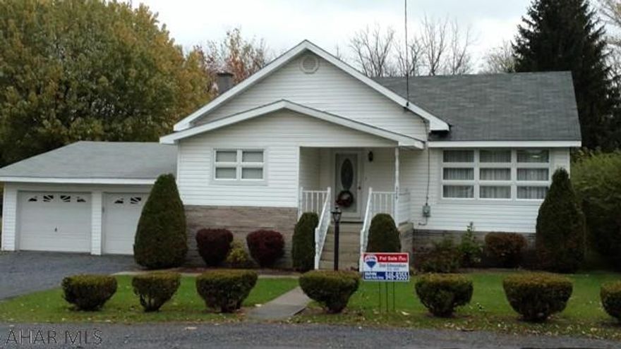 Adorable 2 bedroom, 1 story home in the McKee area. Interior needs a little bit of updating, but a cute package with large living room, eat-in kitchen, sunken bonus room leading to either the 2 car attached garage or to a beautiful large flat backyard, above ground pool and a stocked trout stream. Just off I99 for major convenience ---  yet location has a country feel to it.   Must See! Call listing agent for an appointment today! Taxes are an estimate.